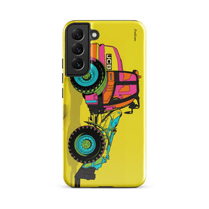 Furrow & Fields Tough case for Samsung® Glossy / Samsung Galaxy S22 Plus JCB TM420 Pop Art | Tough case for Samsung® Quality Farmers Merch