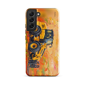 Furrow & Fields Tough case for Samsung® Glossy / Samsung Galaxy S22 Plus JCB TM420 Splash Art | Tough case for Samsung® Quality Farmers Merch