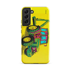 Furrow & Fields Tough case for Samsung® Glossy / Samsung Galaxy S22 Plus John Deere 6910 with Hedge Cutter Pop Art | Tough case for Samsung® Quality Farmers Merch