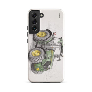 Furrow & Fields Tough case for Samsung® Glossy / Samsung Galaxy S22 Plus John Deere 6R 250 Pencil Sketch | Tough case for Samsung® Quality Farmers Merch