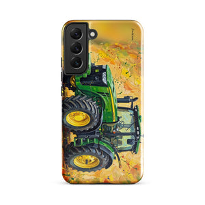 Furrow & Fields Tough case for Samsung® Glossy / Samsung Galaxy S22 Plus John Deere 8345R Splash Art | Tough case for Samsung® Quality Farmers Merch