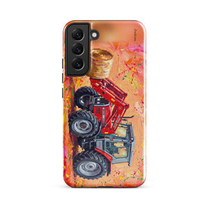 Furrow & Fields Tough case for Samsung® Glossy / Samsung Galaxy S22 Plus Massey Ferguson 3070 Autotronic Splash Art | Tough case for Samsung® Quality Farmers Merch