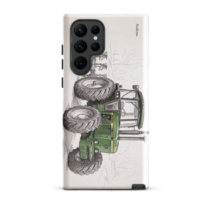 Furrow & Fields Tough case for Samsung® Glossy / Samsung Galaxy S22 Ultra John Deere 4350 Pencil Sketch | Tough case for Samsung® Quality Farmers Merch