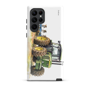 Furrow & Fields Tough case for Samsung® Glossy / Samsung Galaxy S22 Ultra John Deere 4350 Watercolor | Tough case for Samsung® Quality Farmers Merch