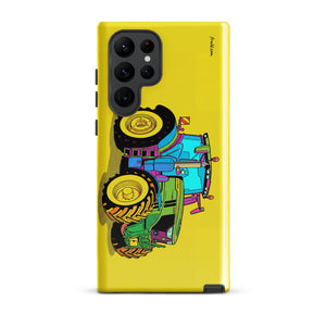 Furrow & Fields Tough case for Samsung® Glossy / Samsung Galaxy S22 Ultra John Deere 6R 250 Pop Art | Tough case for Samsung® Quality Farmers Merch