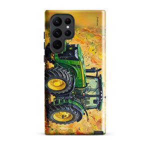 Furrow & Fields Tough case for Samsung® Glossy / Samsung Galaxy S22 Ultra John Deere 8345R Splash Art | Tough case for Samsung® Quality Farmers Merch