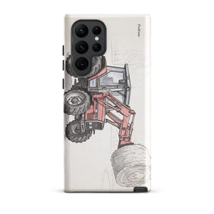 Furrow & Fields Tough case for Samsung® Glossy / Samsung Galaxy S22 Ultra Massey Ferguson 3070 Autotronic Pencil Sketch | Tough case for Samsung® Quality Farmers Merch