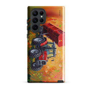 Furrow & Fields Tough case for Samsung® Glossy / Samsung Galaxy S22 Ultra Massey Ferguson 6180 Splash Art | Tough case for Samsung® Quality Farmers Merch