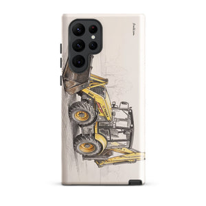 Furrow & Fields Tough case for Samsung® Glossy / Samsung Galaxy S22 Ultra Terex 860 Elite Pencil Sketch | Tough case for Samsung® Quality Farmers Merch
