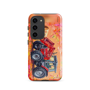 Furrow & Fields Tough case for Samsung® Glossy / Samsung Galaxy S23 Massey Ferguson 3070 Autotronic Splash Art | Tough case for Samsung® Quality Farmers Merch