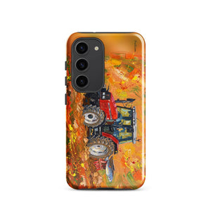 Furrow & Fields Tough case for Samsung® Glossy / Samsung Galaxy S23 Massey Ferguson 6255 Splash Art | Tough case for Samsung® Quality Farmers Merch