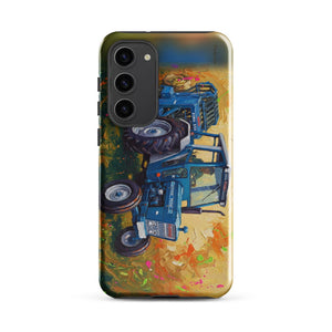 Furrow & Fields Tough case for Samsung® Glossy / Samsung Galaxy S23 Plus Ford 7600 Splash Art | Tough case for Samsung® Quality Farmers Merch