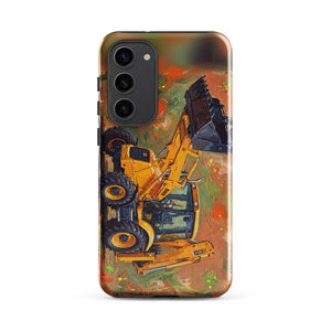 Furrow & Fields Tough case for Samsung® Glossy / Samsung Galaxy S23 Plus JCB 3CX Sitemaster SRS Splash Art | Tough case for Samsung® Quality Farmers Merch