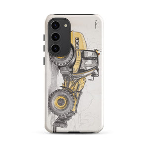 Furrow & Fields Tough case for Samsung® Glossy / Samsung Galaxy S23 Plus JCB TM420 Pencil Sketch | Tough case for Samsung® Quality Farmers Merch
