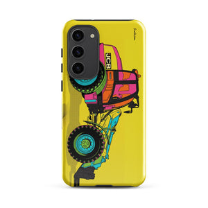 Furrow & Fields Tough case for Samsung® Glossy / Samsung Galaxy S23 Plus JCB TM420 Pop Art | Tough case for Samsung® Quality Farmers Merch