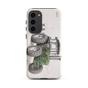 Furrow & Fields Tough case for Samsung® Glossy / Samsung Galaxy S23 Plus John Deere 4350 Pencil Sketch | Tough case for Samsung® Quality Farmers Merch