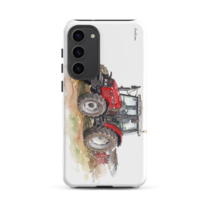 Furrow & Fields Tough case for Samsung® Glossy / Samsung Galaxy S23 Plus Massey Ferguson 6255 Watercolor | Tough case for Samsung® Quality Farmers Merch