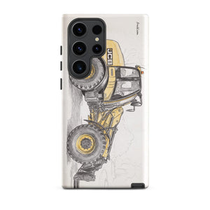 Furrow & Fields Tough case for Samsung® Glossy / Samsung Galaxy S23 Ultra JCB TM420 Pencil Sketch | Tough case for Samsung® Quality Farmers Merch