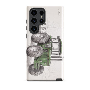 Furrow & Fields Tough case for Samsung® Glossy / Samsung Galaxy S23 Ultra John Deere 4350 Pencil Sketch | Tough case for Samsung® Quality Farmers Merch