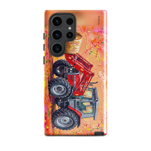 Furrow & Fields Tough case for Samsung® Glossy / Samsung Galaxy S23 Ultra Massey Ferguson 3070 Autotronic Splash Art | Tough case for Samsung® Quality Farmers Merch