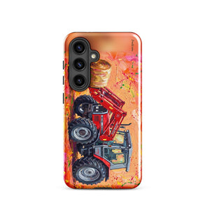 Furrow & Fields Tough case for Samsung® Glossy / Samsung Galaxy S24 Massey Ferguson 3070 Autotronic Splash Art | Tough case for Samsung® Quality Farmers Merch