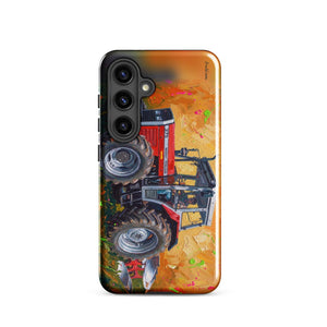 Furrow & Fields Tough case for Samsung® Glossy / Samsung Galaxy S24 Massey Ferguson 375 Splash Art | Tough case for Samsung® Quality Farmers Merch