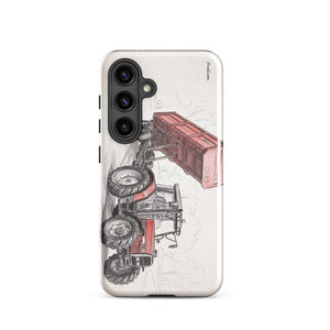 Furrow & Fields Tough case for Samsung® Glossy / Samsung Galaxy S24 Massey Ferguson 6180 Pencil Sketch | Tough case for Samsung® Quality Farmers Merch