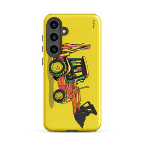 Furrow & Fields Tough case for Samsung® Glossy / Samsung Galaxy S24 Plus JCB 3CX Sitemaster SRS Pop Art | Tough case for Samsung® Quality Farmers Merch