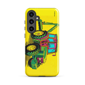 Furrow & Fields Tough case for Samsung® Glossy / Samsung Galaxy S24 Plus John Deere 6910 with Hedge Cutter Pop Art | Tough case for Samsung® Quality Farmers Merch