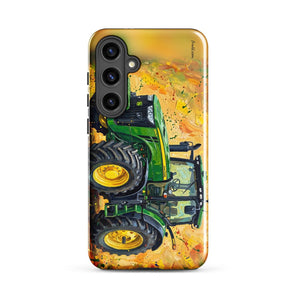 Furrow & Fields Tough case for Samsung® Glossy / Samsung Galaxy S24 Plus John Deere 8345R Splash Art | Tough case for Samsung® Quality Farmers Merch