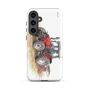 Furrow & Fields Tough case for Samsung® Glossy / Samsung Galaxy S24 Plus Massey Ferguson 6255 Watercolor | Tough case for Samsung® Quality Farmers Merch