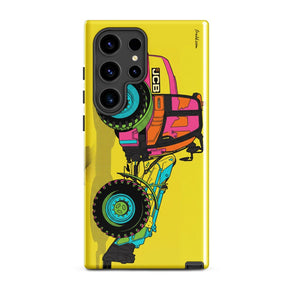 Furrow & Fields Tough case for Samsung® Glossy / Samsung Galaxy S24 Ultra JCB TM420 Pop Art | Tough case for Samsung® Quality Farmers Merch