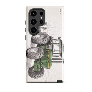 Furrow & Fields Tough case for Samsung® Glossy / Samsung Galaxy S24 Ultra John Deere 4350 Pencil Sketch | Tough case for Samsung® Quality Farmers Merch