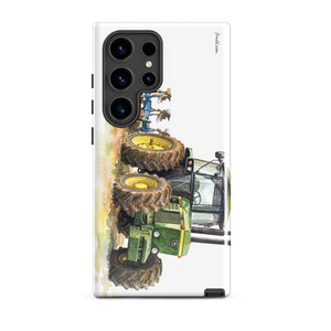 Furrow & Fields Tough case for Samsung® Glossy / Samsung Galaxy S24 Ultra John Deere 4350 Watercolor | Tough case for Samsung® Quality Farmers Merch