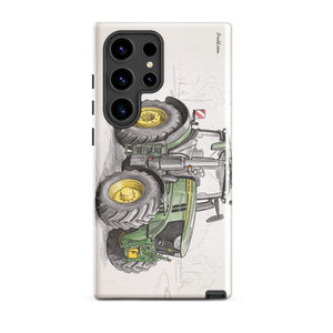 Furrow & Fields Tough case for Samsung® Glossy / Samsung Galaxy S24 Ultra John Deere 6R 250 Pencil Sketch | Tough case for Samsung® Quality Farmers Merch