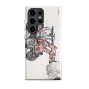 Furrow & Fields Tough case for Samsung® Glossy / Samsung Galaxy S24 Ultra Massey Ferguson 3070 Autotronic Pencil Sketch | Tough case for Samsung® Quality Farmers Merch