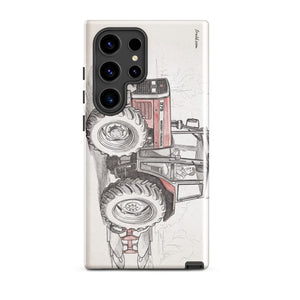 Furrow & Fields Tough case for Samsung® Glossy / Samsung Galaxy S24 Ultra Massey Ferguson 375 Pencil Sketch | Tough case for Samsung® Quality Farmers Merch