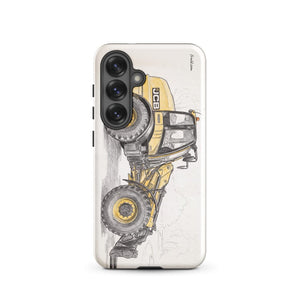 Furrow & Fields Tough case for Samsung® Glossy / Samsung Galaxy S25 JCB TM420 Pencil Sketch | Tough case for Samsung® Quality Farmers Merch