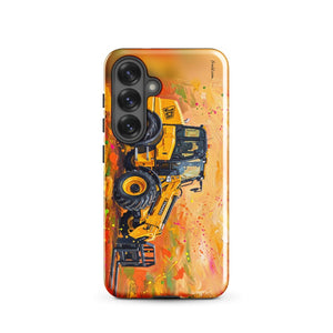 Furrow & Fields Tough case for Samsung® Glossy / Samsung Galaxy S25 JCB TM420 Splash Art | Tough case for Samsung® Quality Farmers Merch