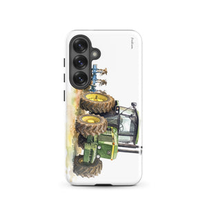 Furrow & Fields Tough case for Samsung® Glossy / Samsung Galaxy S25 John Deere 4350 Watercolor | Tough case for Samsung® Quality Farmers Merch