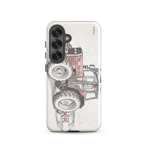 Furrow & Fields Tough case for Samsung® Glossy / Samsung Galaxy S25 Massey Ferguson 375 Pencil Sketch | Tough case for Samsung® Quality Farmers Merch
