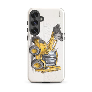 Furrow & Fields Tough case for Samsung® Glossy / Samsung Galaxy S25 Plus JCB 3CX Sitemaster SRS Pencil Sketch | Tough case for Samsung® Quality Farmers Merch