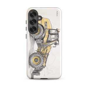 Furrow & Fields Tough case for Samsung® Glossy / Samsung Galaxy S25 Plus JCB TM420 Pencil Sketch | Tough case for Samsung® Quality Farmers Merch