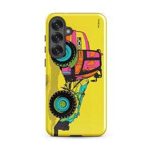 Furrow & Fields Tough case for Samsung® Glossy / Samsung Galaxy S25 Plus JCB TM420 Pop Art | Tough case for Samsung® Quality Farmers Merch
