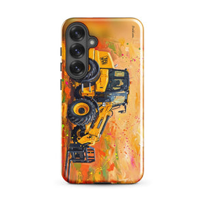 Furrow & Fields Tough case for Samsung® Glossy / Samsung Galaxy S25 Plus JCB TM420 Splash Art | Tough case for Samsung® Quality Farmers Merch