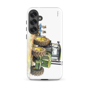 Furrow & Fields Tough case for Samsung® Glossy / Samsung Galaxy S25 Plus John Deere 4350 Watercolor | Tough case for Samsung® Quality Farmers Merch