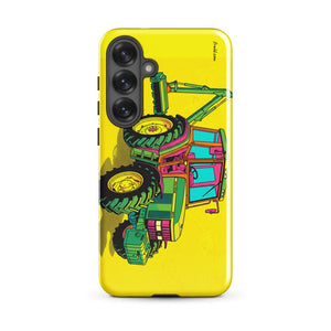 Furrow & Fields Tough case for Samsung® Glossy / Samsung Galaxy S25 Plus John Deere 6910 with Hedge Cutter Pop Art | Tough case for Samsung® Quality Farmers Merch