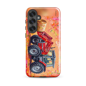 Furrow & Fields Tough case for Samsung® Glossy / Samsung Galaxy S25 Plus Massey Ferguson 3070 Autotronic Splash Art | Tough case for Samsung® Quality Farmers Merch