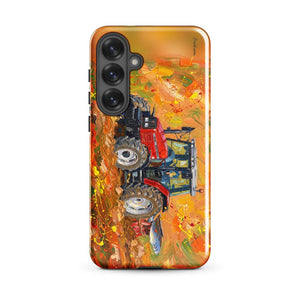 Furrow & Fields Tough case for Samsung® Glossy / Samsung Galaxy S25 Plus Massey Ferguson 6255 Splash Art | Tough case for Samsung® Quality Farmers Merch