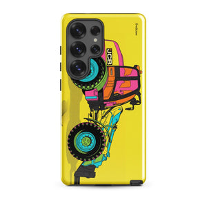 Furrow & Fields Tough case for Samsung® Glossy / Samsung Galaxy S25 Ultra JCB TM420 Pop Art | Tough case for Samsung® Quality Farmers Merch